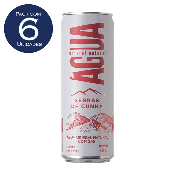 AGUA MINERAL COM GAS SERRAS DE CUNHA LATA 350mL